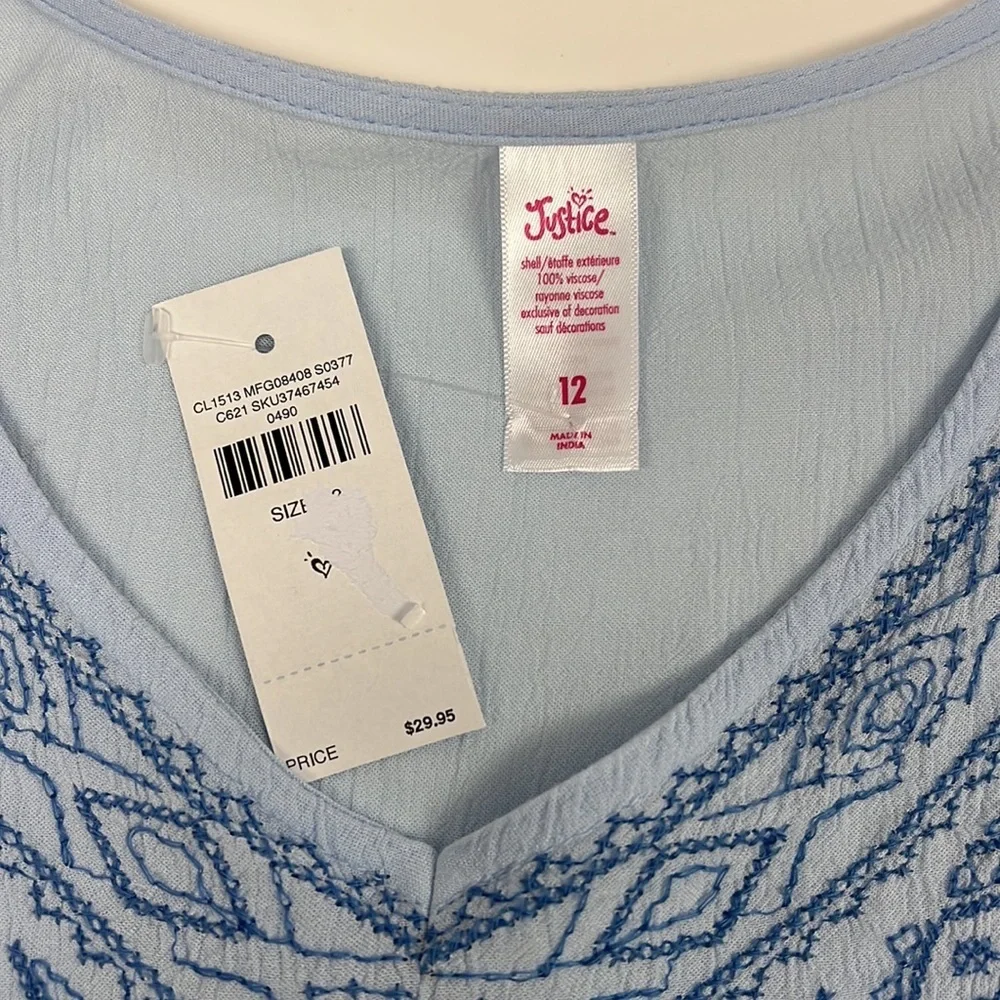 Justice Girls 3/4 Sleeve Blouse